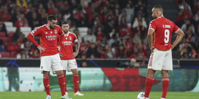 Benfica é a única equipa com três jogos disputados e ainda sem golos na Liga dos Campeões