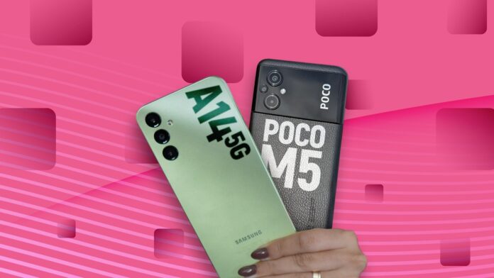 POCO M5 vs Galaxy A14 5G: melhor celular básico é chinês ou coreano? | Comparativo