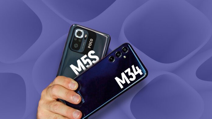 POCO M5s vs Galaxy M34: melhor intermediário acessível é Xiaomi ou Samsung? | Comparativo