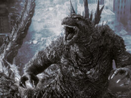 Godzilla ataca Tóquio no cartaz brasileiro de Minus One Minus Color