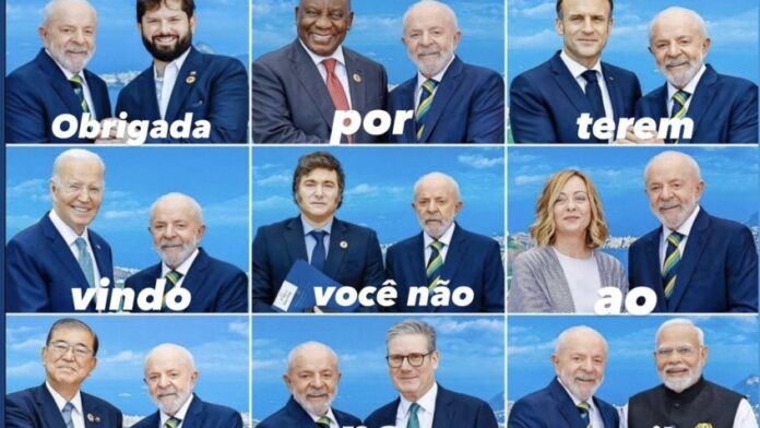 Fotos de Lula e Milei no G20 viram meme nas redes sociais