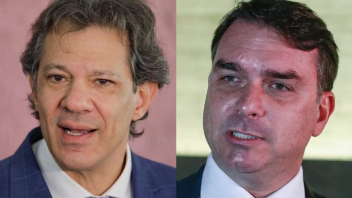 Flávio Bolsonaro aciona Haddad na Justiça por fala sobre “rachadinha”